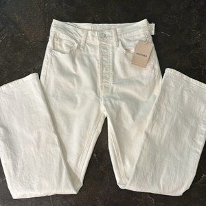 MOTHER Superior The Tripper High Waisted White Distressed Jeans - Size 25